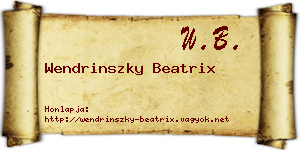 Wendrinszky Beatrix névjegykártya